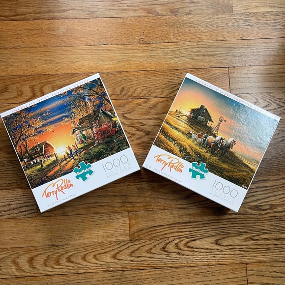 Buffalo Games Other - Set of Terry Redlin 1000 Piece Puzzles “Amber Waves of Grain & Morning Surprise”